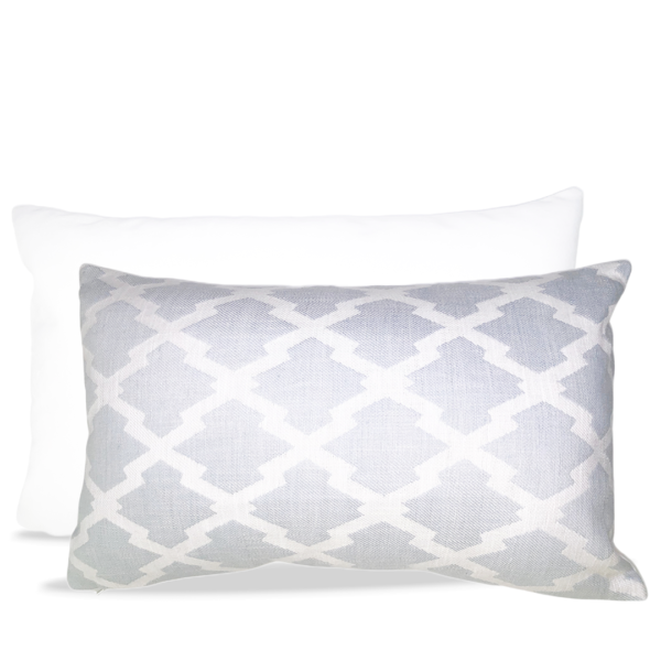almofada padrão azul e branco